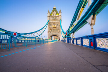 Fototapeta na wymiar Tower Bridge viewed in the morning in London. England