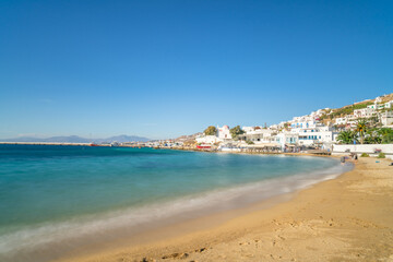 Fototapeta na wymiar Mykonos beach on sunny day. Greece