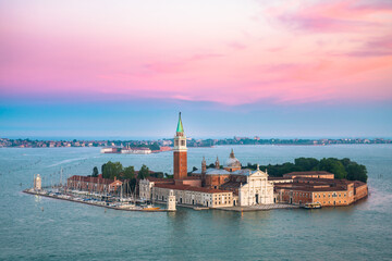 Fototapeta na wymiar San Giorgio Maggiore Island in Venice at beautiful sunset, Italy