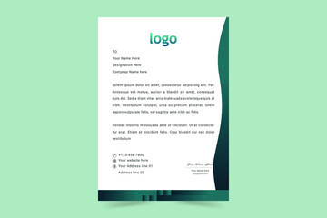 A4 Letterhead Template Vector Design. Corporate letterhead, modern letterhead, Professional, Minimalist, clean and abstract letterhead for you brand identity design. Vector illustration