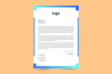 A4 Letterhead Template Vector Design. Corporate letterhead, modern letterhead, Professional, Minimalist, clean and abstract letterhead for you brand identity design. Vector illustration