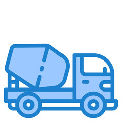 Naklejka premium Concrete mixer blue style icon