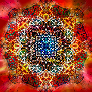 Beautiful symmetrical pattern of mandala, zendala