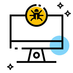 Computer Bug icon vector design illustration