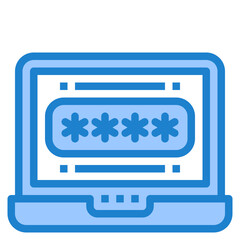 Password encryption blue style icon