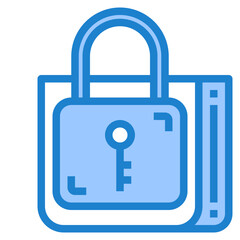 Safe online shopping blue style icon