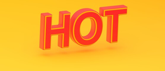 Abstract HOT 3D TEXT Rendered Poster (3D Artwork)