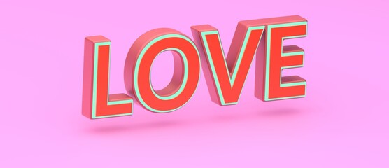 Abstract LOVE 3D TEXT Rendered Poster (3D Artwork)