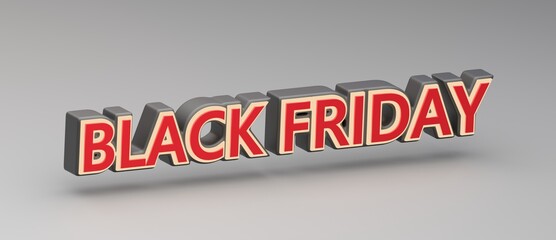 Abstract BLACK FRIDAY 3D TEXT Rendered Poster (3D Artwork)
