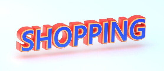 Abstract SHOPPING 3D TEXT Rendered Poster (3D Artwork)