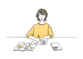 献立を考える女性