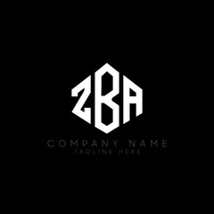 ZBA letter logo design with polygon shape. ZBA polygon logo monogram. ZBA cube logo design. ZBA hexagon vector logo template white and black colors. ZBA monogram, ZBA business and real estate logo. 