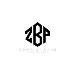 Fototapeta premium ZBP letter logo design with polygon shape. ZBP polygon logo monogram. ZBP cube logo design. ZBP hexagon vector logo template white and black colors. ZBP monogram, ZBP business and real estate logo. 