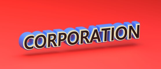 Abstract CORPORATION 3D TEXT Rendered Poster (3D Artwork)