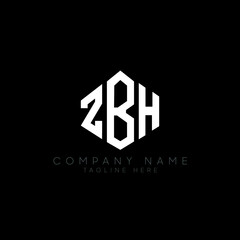 ZBH letter logo design with polygon shape. ZBH polygon logo monogram. ZBH cube logo design. ZBH hexagon vector logo template white and black colors. ZBH monogram, ZBH business and real estate logo. 