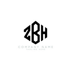 ZBH letter logo design with polygon shape. ZBH polygon logo monogram. ZBH cube logo design. ZBH hexagon vector logo template white and black colors. ZBH monogram, ZBH business and real estate logo. 