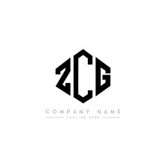 ZCG letter logo design with polygon shape. ZCG polygon logo monogram. ZCG cube logo design. ZCG hexagon vector logo template white and black colors. ZCG monogram, ZCG business and real estate logo. 
