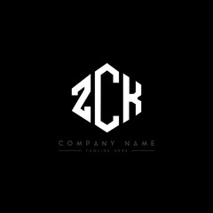 ZCK letter logo design with polygon shape. ZCK polygon logo monogram. ZCK cube logo design. ZCK hexagon vector logo template white and black colors. ZCK monogram, ZCK business and real estate logo. 