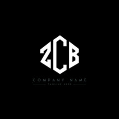 ZCB letter logo design with polygon shape. ZCB polygon logo monogram. ZCB cube logo design. ZCB hexagon vector logo template white and black colors. ZCB monogram, ZCB business and real estate logo. 