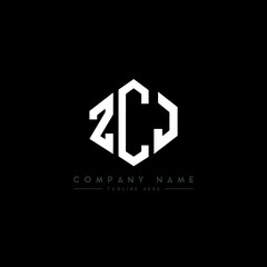 ZCJ letter logo design with polygon shape. ZCJ polygon logo monogram. ZCJ cube logo design. ZCJ hexagon vector logo template white and black colors. ZCJ monogram, ZCJ business and real estate logo. 