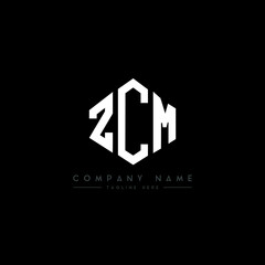 ZCM letter logo design with polygon shape. ZCM polygon logo monogram. ZCM cube logo design. ZCM hexagon vector logo template white and black colors. ZCM monogram, ZCM business and real estate logo. 