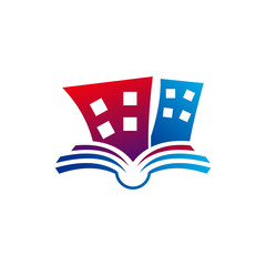 Book City logo vector template, Creative Building logo design concepts