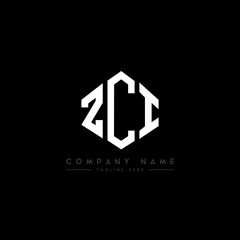 ZCI letter logo design with polygon shape. ZCI polygon logo monogram. ZCI cube logo design. ZCI hexagon vector logo template white and black colors. ZCI monogram, ZCI business and real estate logo. 