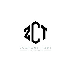 ZCT letter logo design with polygon shape. ZCT polygon logo monogram. ZCT cube logo design. ZCT hexagon vector logo template white and black colors. ZCT monogram, ZCT business and real estate logo. 