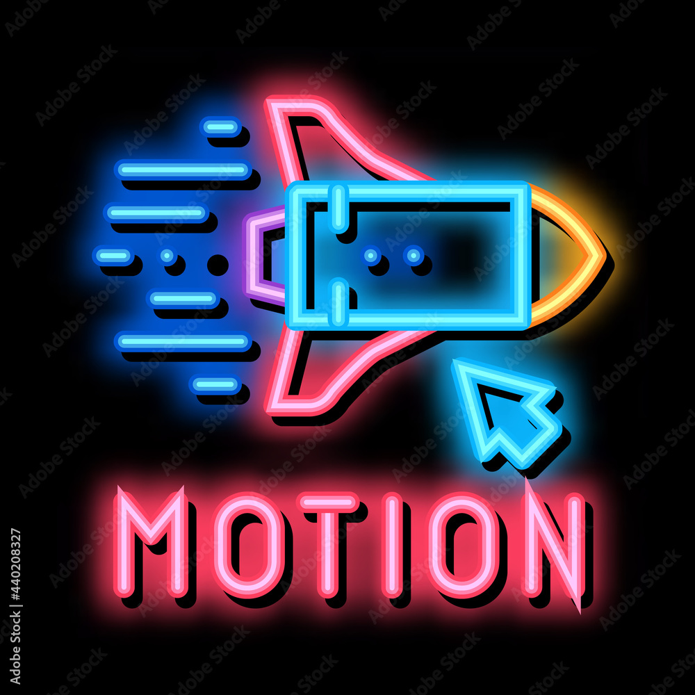 Poster work with rocket objects in action neon light sign vector. glowing bright icon work with rocket obje