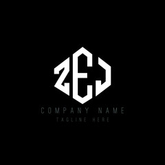 Obraz premium ZEJ letter logo design with polygon shape. ZEJ polygon logo monogram. ZEJ cube logo design. ZEJ hexagon vector logo template white and black colors. ZEJ monogram, ZEJ business and real estate logo. 