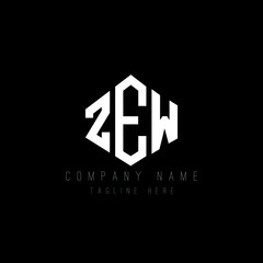 ZEW letter logo design with polygon shape. ZEW polygon logo monogram. ZEW cube logo design. ZEW hexagon vector logo template white and black colors. ZEW monogram, ZEW business and real estate logo. 