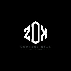 ZDX letter logo design with polygon shape. ZDX polygon logo monogram. ZDX cube logo design. ZDX hexagon vector logo template white and black colors. ZDX monogram, ZDX business and real estate logo. 
