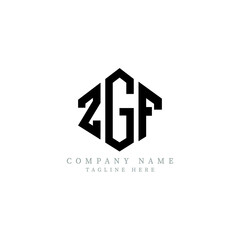 ZGF letter logo design with polygon shape. ZGF polygon logo monogram. ZGF cube logo design. ZGF hexagon vector logo template white and black colors. ZGF monogram, ZGF business and real estate logo. 