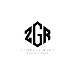 ZGR letter logo design with polygon shape. ZGR polygon logo monogram. ZGR cube logo design. ZGR hexagon vector logo template white and black colors. ZGR monogram, ZGR business and real estate logo. 