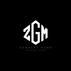 ZGM letter logo design with polygon shape. ZGM polygon logo monogram. ZGM cube logo design. ZGM hexagon vector logo template white and black colors. ZGM monogram, ZGM business and real estate logo. 