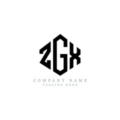 ZGX letter logo design with polygon shape. ZGX polygon logo monogram. ZGX cube logo design. ZGX hexagon vector logo template white and black colors. ZGX monogram, ZGX business and real estate logo. 