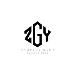 ZGY letter logo design with polygon shape. ZGY polygon logo monogram. ZGY cube logo design. ZGY hexagon vector logo template white and black colors. ZGY monogram, ZGY business and real estate logo. 