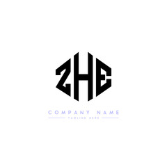 ZHE letter logo design with polygon shape. ZHE polygon logo monogram. ZHE cube logo design. ZHE hexagon vector logo template white and black colors. ZHE monogram, ZHE business and real estate logo. 