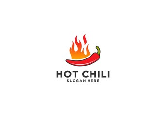hot chili logo template in white background