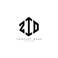 ZID letter logo design with polygon shape. ZID polygon logo monogram. ZID cube logo design. ZID hexagon vector logo template white and black colors. ZID monogram, ZID business and real estate logo. 