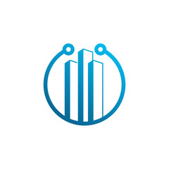 Tech City logo vector template, Creative Building logo design concepts