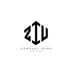 ZIU letter logo design with polygon shape. ZIU polygon logo monogram. ZIU cube logo design. ZIU hexagon vector logo template white and black colors. ZIU monogram, ZIU business and real estate logo. 