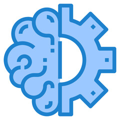 Brain blue style icon