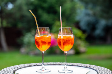 Aperol Spritz with orange is a perfect aperitif for a hot day