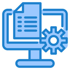 Fototapeta premium Computer blue style icon