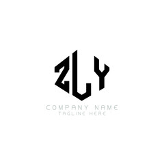 ZLY letter logo design with polygon shape. ZLY polygon logo monogram. ZLY cube logo design. ZLY hexagon vector logo template white and black colors. ZLY monogram, ZLY business and real estate logo. 