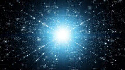 Concept internet and technology word cloud background animation.