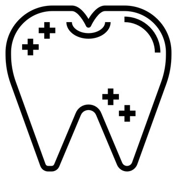 black and white tooth icon clip art preview