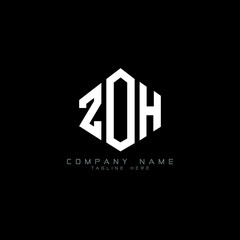 ZOH letter logo design with polygon shape. ZOH polygon logo monogram. ZOH cube logo design. ZOH hexagon vector logo template white and black colors. ZOH monogram, ZOH business and real estate logo. 