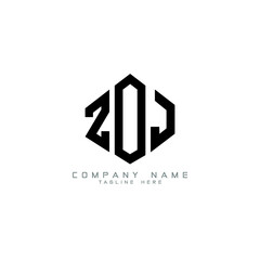 ZOJ letter logo design with polygon shape. ZOJ polygon logo monogram. ZOJ cube logo design. ZOJ hexagon vector logo template white and black colors. ZOJ monogram, ZOJ business and real estate logo. 